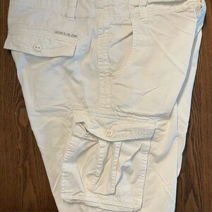 Calvin Klein Men's White Cargo Shorts